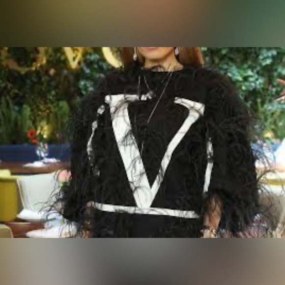 Valentino Garavani ostrich feather hoodie - Picture 2 of 10
